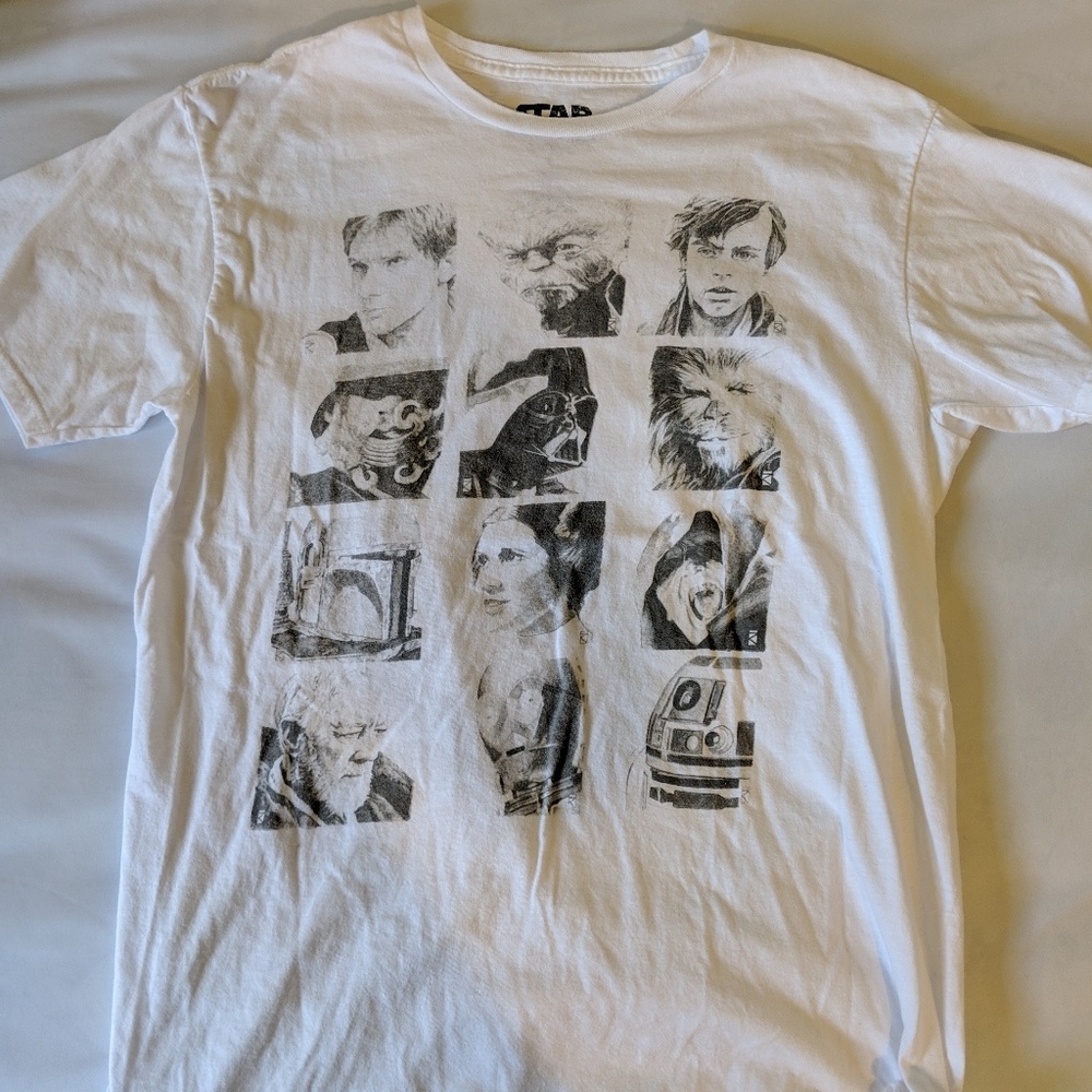 Retro Star Wars Mens Casual T-shirt Large White